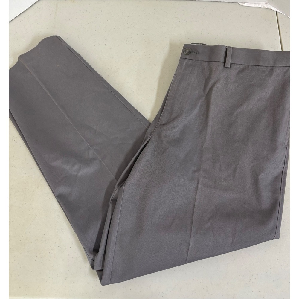 Savane Mens Gray Flat Front Casual Dress Pants‎ Size 38x30